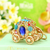 Metal Resin Keychain Diamondencrusted Princess Pumpkin Car Shape Cute Creative Pendant For Women