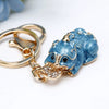 Metal Resin Keychain Diamondencrusted Princess Pumpkin Car Shape Cute Creative Pendant For Women