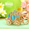Metal Resin Keychain Diamondencrusted Princess Pumpkin Car Shape Cute Creative Pendant For Women