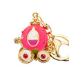 Metal Resin Keychain Diamondencrusted Princess Pumpkin Car Shape Cute Creative Pendant For Women