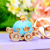 Metal Resin Keychain Diamondencrusted Princess Pumpkin Car Shape Cute Creative Pendant For Women