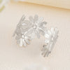 Metal Retro Exaggerated Flower Open Bracelet For Women With Electroplating