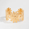 Metal Retro Exaggerated Flower Open Bracelet For Women With Electroplating