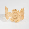 Metal Retro Exaggerated Flower Open Bracelet For Women With Electroplating
