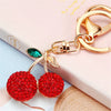 Metal Rhinestone Pearl Pomegranate Flower Keychain Light Luxury Style For Female