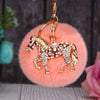 Metal Rhinestone Pumpkin Car Keychain Cute Creative Bag Pendant Female Plush Gift