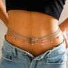Metal Rhinestone Sequins Electroplating Waist Chain For Women
