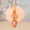 Metal Rhinestone Tulip Women's Keychain Plush Ball Bag Pendant