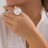 Metal Ring Women's Alloy Geometric Flower Style Electroplating Hand Ornament