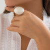 Metal Ring Women's Alloy Geometric Flower Style Electroplating Hand Ornament