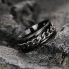 Metal Rotatable Ring Stainless Steel Geometric Hip Hop Style Electroplating