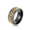 Metal Rotatable Ring Stainless Steel Geometric Hip Hop Style Electroplating