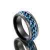 Metal Rotatable Ring Stainless Steel Geometric Hip Hop Style Electroplating
