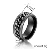 Metal Rotatable Ring Stainless Steel Geometric Hip Hop Style Electroplating