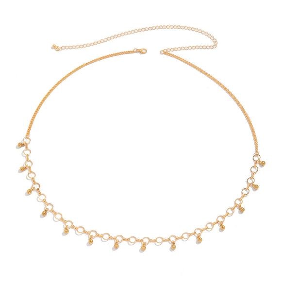 Metal Round Bead Double Waist Chain Body Chain