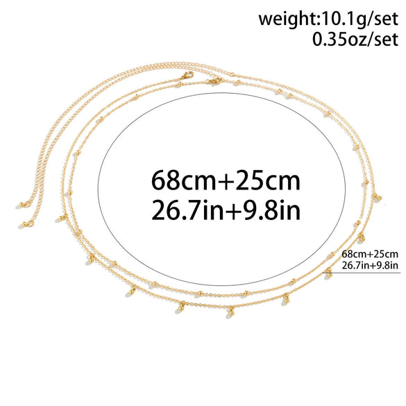 Metal Round Bead Double Waist Chain Body Chain