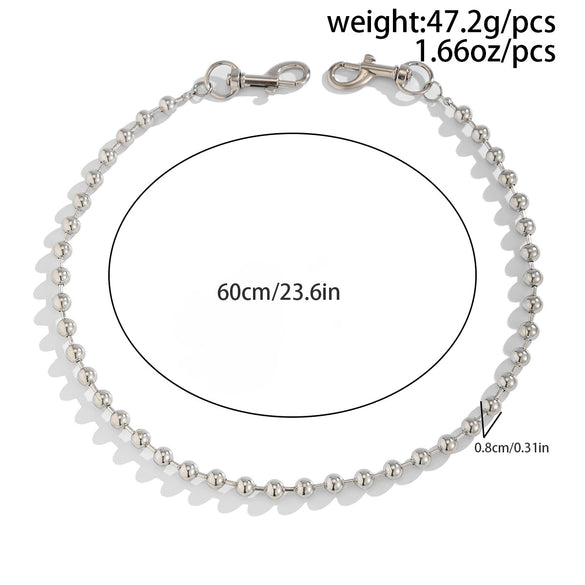 Metal Round Bead Pants Chain Punk Style Boys Hiphop Waist Chain Accessories