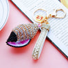 Metal Shell Pearl Conch Car Keychain With Diamond Encrustment For Men And Women As Bag Pendant And Gift