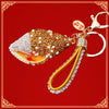 Metal Shell Pearl Conch Car Keychain With Diamond Encrustment For Men And Women As Bag Pendant And Gift