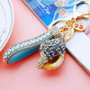 Metal Shell Pearl Conch Car Keychain With Diamond Encrustment For Men And Women As Bag Pendant And Gift