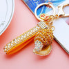 Metal Shell Pearl Conch Car Keychain With Diamond Encrustment For Men And Women As Bag Pendant And Gift