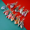 Metal Shell Pearl Conch Car Keychain With Diamond Encrustment For Men And Women As Bag Pendant And Gift
