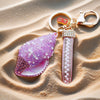 Metal Shell Pearl Conch Car Keychain With Diamond Encrustment For Men And Women As Bag Pendant And Gift
