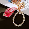 Metal Shell Pearl Conch Car Keychain With Diamond Encrustment For Men And Women As Bag Pendant And Gift