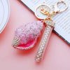 Metal Shell Pearl Conch Car Keychain With Diamond Encrustment For Men And Women As Bag Pendant And Gift