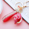 Metal Shell Pearl Conch Car Keychain With Diamond Encrustment For Men And Women As Bag Pendant And Gift