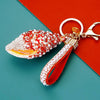 Metal Shell Pearl Conch Car Keychain With Diamond Encrustment For Men And Women As Bag Pendant And Gift