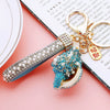 Metal Shell Pearl Conch Car Keychain With Diamond Encrustment For Men And Women As Bag Pendant And Gift
