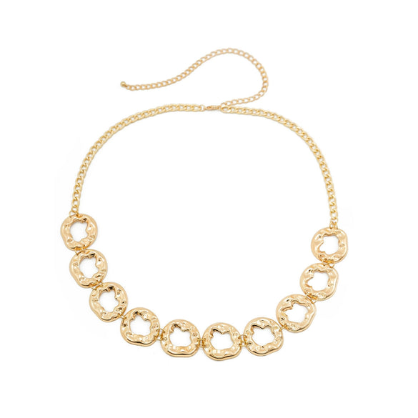 Metal Simple Pleated Ring Body Chain For Female