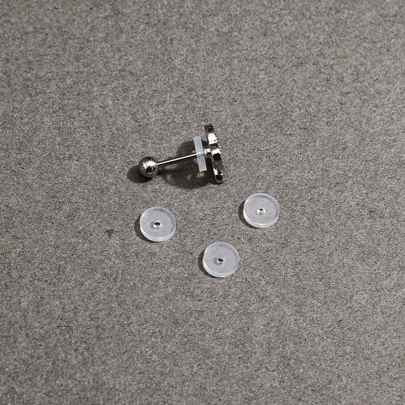 Metal Simple Style Silicone Transparent Ear Pad Ear Nail Ufo Spacer Lip Nail Navel Nail Ear Bone Nail Antiinvagination Earrings