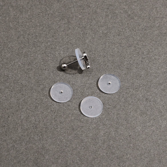 Metal Simple Style Silicone Transparent Ear Pad Ear Nail Ufo Spacer Lip Nail Navel Nail Ear Bone Nail Antiinvagination Earrings