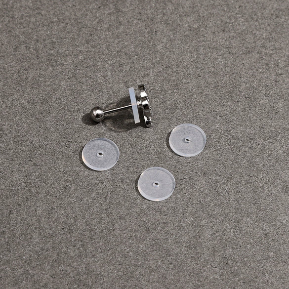 Metal Simple Style Silicone Transparent Ear Pad Ear Nail Ufo Spacer Lip Nail Navel Nail Ear Bone Nail Antiinvagination Earrings