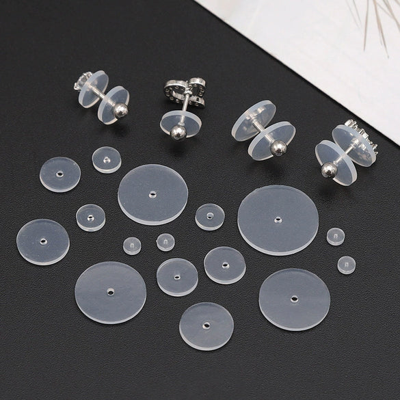 Metal Simple Style Silicone Transparent Ear Pad Ear Nail Ufo Spacer Lip Nail Navel Nail Ear Bone Nail Antiinvagination Earrings
