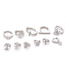 Metal Small Earrings For Cartilage Piercing Inlaid With Zircon And Flower Pattern For Women