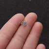 Metal Small Earrings For Cartilage Piercing Inlaid With Zircon And Flower Pattern For Women