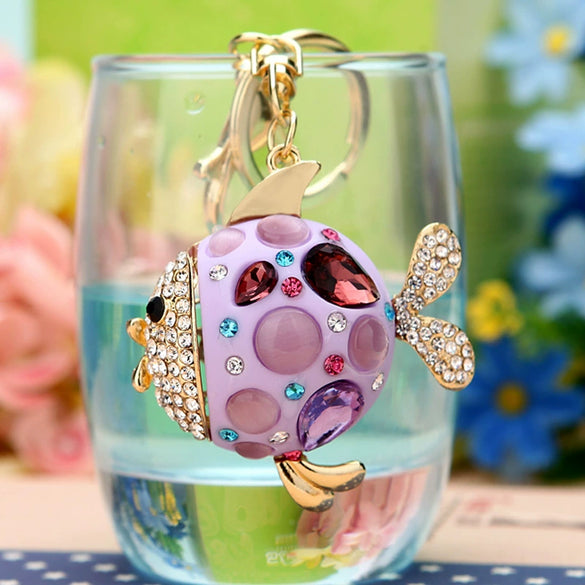 Metal Small Fish Shaped Keychain For Women As Gift