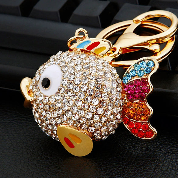 Metal Small Fish Shaped Keychain For Women As Gift