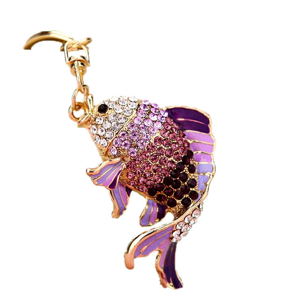 Metal Small Fish Shaped Keychain For Women As Gift