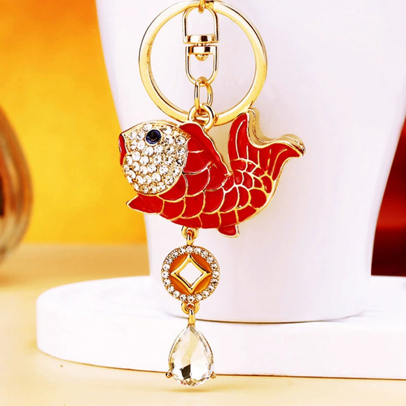 Metal Small Fish Shaped Keychain For Women As Gift