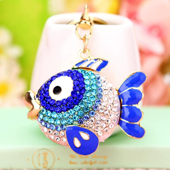 Metal Small Fish Shaped Keychain For Women As Gift