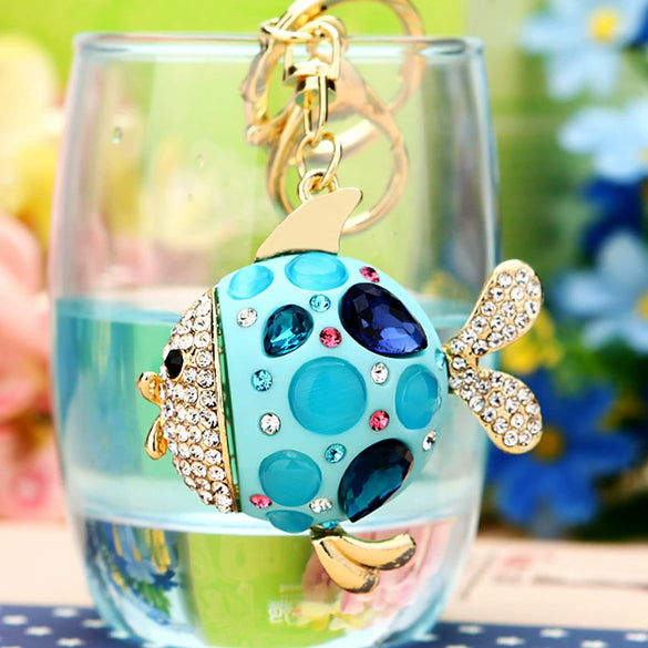Metal Small Fish Shaped Keychain For Women As Gift