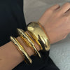 Metal Smooth Spring Buckle Bracelet With Knock Pattern And Electroplating For Women