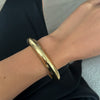 Metal Smooth Spring Buckle Bracelet With Knock Pattern And Electroplating For Women