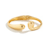 Metal Smooth Water Drop Hug Bracelet Electroplated Fashion Ins Style Spring Buckle Open