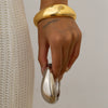 Metal Smooth Water Drop Hug Bracelet Electroplated Fashion Ins Style Spring Buckle Open