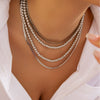 Metal Snake Bone Chain Geometric Style Necklace For Women Electroplated